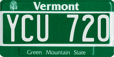 VT license plate YCU720