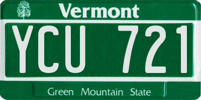 VT license plate YCU721