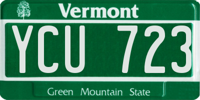 VT license plate YCU723