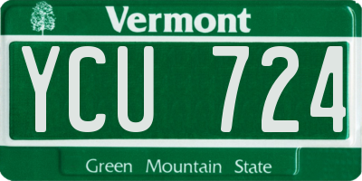 VT license plate YCU724