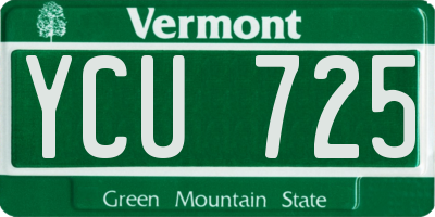 VT license plate YCU725