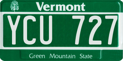 VT license plate YCU727