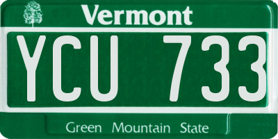 VT license plate YCU733
