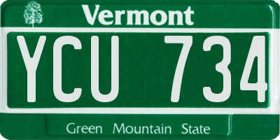 VT license plate YCU734