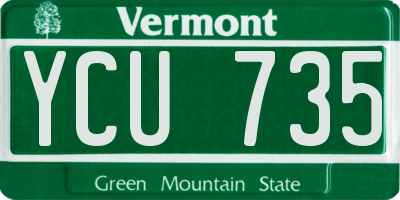 VT license plate YCU735