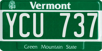 VT license plate YCU737