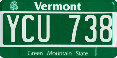 VT license plate YCU738