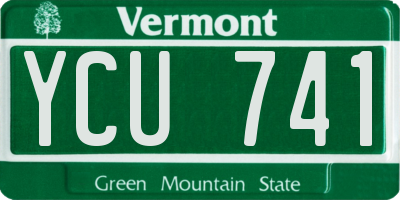 VT license plate YCU741