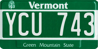 VT license plate YCU743