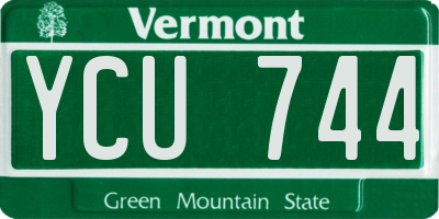 VT license plate YCU744