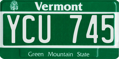 VT license plate YCU745