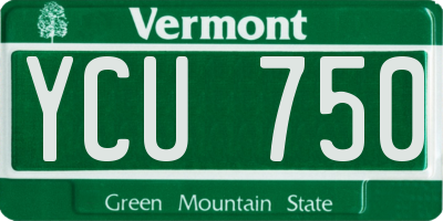 VT license plate YCU750