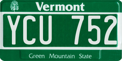VT license plate YCU752