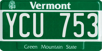 VT license plate YCU753