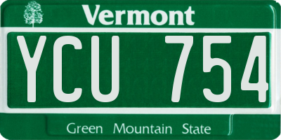 VT license plate YCU754