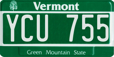 VT license plate YCU755