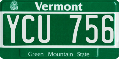VT license plate YCU756