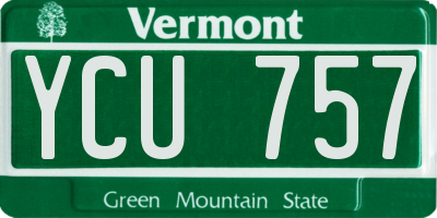 VT license plate YCU757