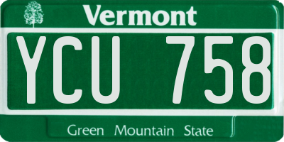 VT license plate YCU758