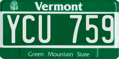 VT license plate YCU759