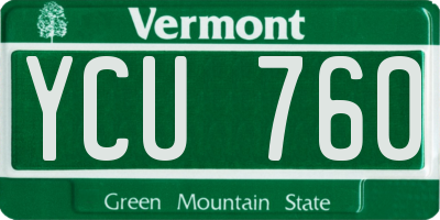 VT license plate YCU760