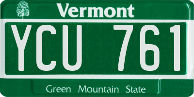 VT license plate YCU761