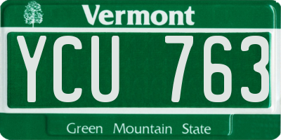 VT license plate YCU763