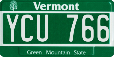 VT license plate YCU766