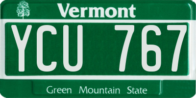 VT license plate YCU767