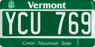 VT license plate YCU769