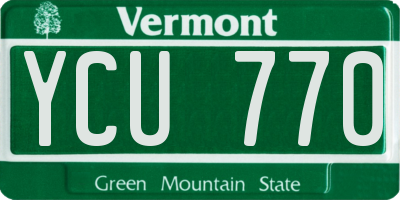 VT license plate YCU770