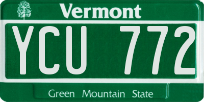 VT license plate YCU772