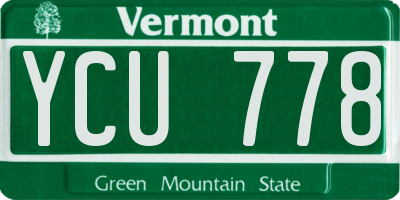 VT license plate YCU778