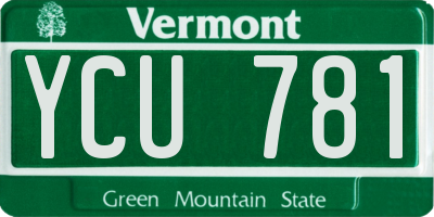 VT license plate YCU781