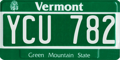 VT license plate YCU782