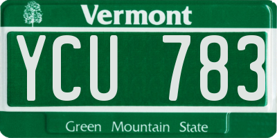 VT license plate YCU783