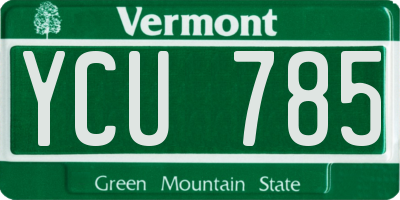 VT license plate YCU785