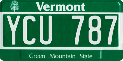 VT license plate YCU787