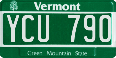 VT license plate YCU790
