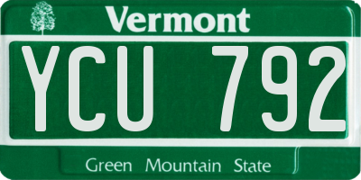 VT license plate YCU792