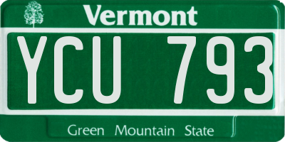 VT license plate YCU793