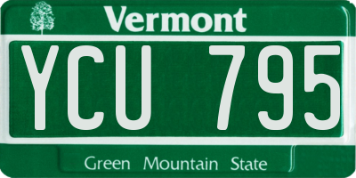 VT license plate YCU795