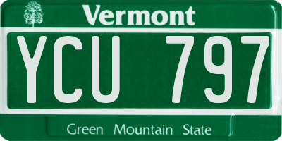VT license plate YCU797