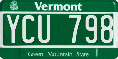 VT license plate YCU798