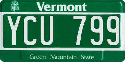 VT license plate YCU799
