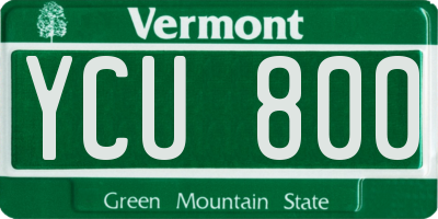 VT license plate YCU800