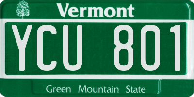 VT license plate YCU801