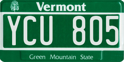 VT license plate YCU805