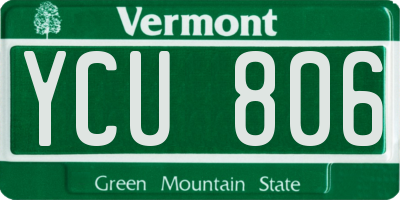VT license plate YCU806