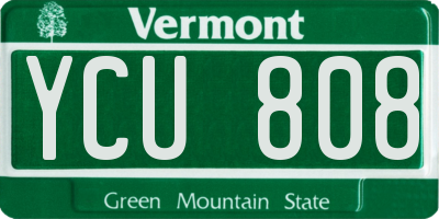 VT license plate YCU808